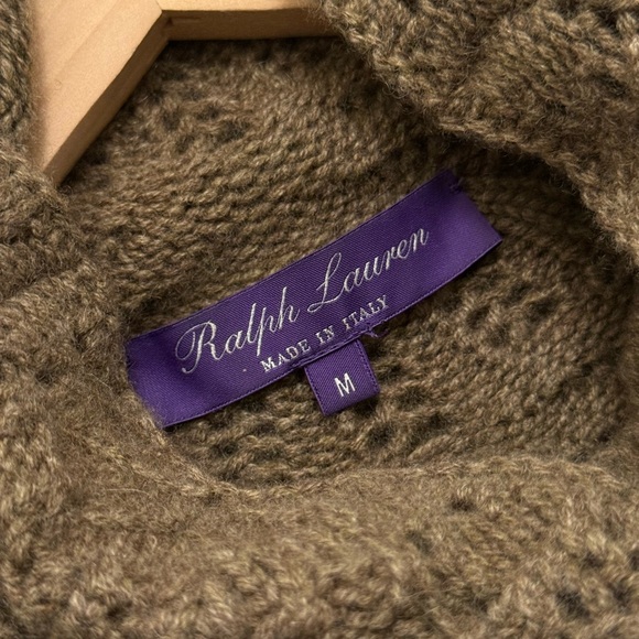 Ralph Lauren purple label cashmere cable knit turtleneck Sweater - Picture 5 of 7